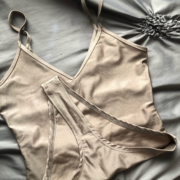 Bronze Spaghetti Strap Bodysuit - Picture 4 of 4